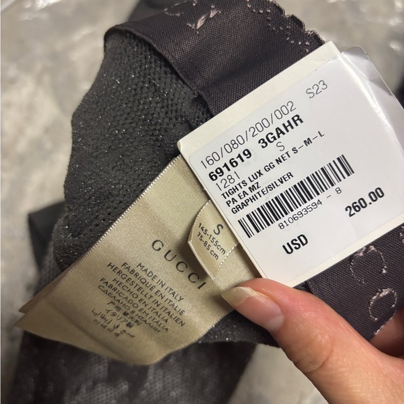 Gucci Lux GG logo Net Tights in Grey colour, GG KNIT TIGHTS size S or M - Picture 5 of 8